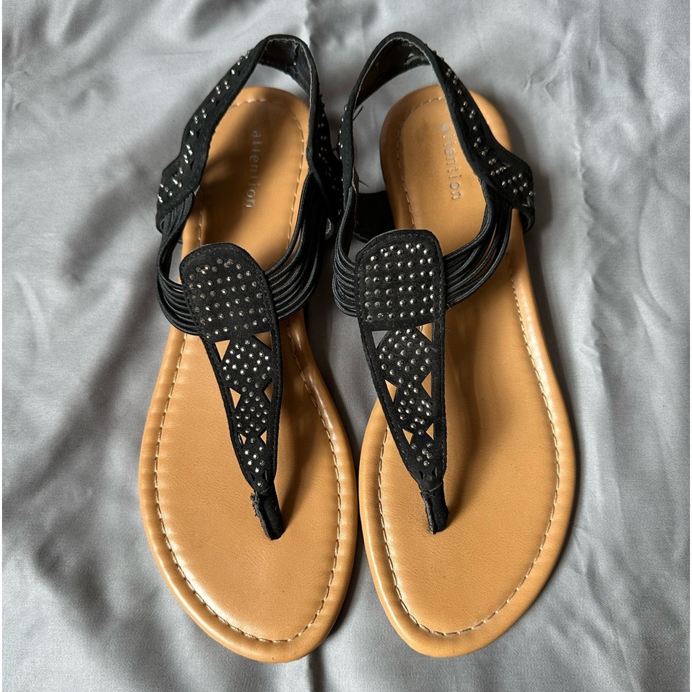 Attention Sandals Black Size 8.5.